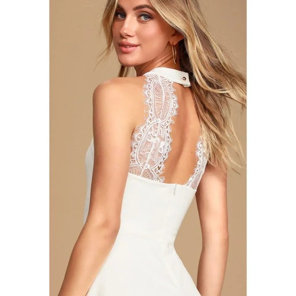 Lulu's Chic Antique White Lace Back Skater Dress $60 - Picture 5 of 16